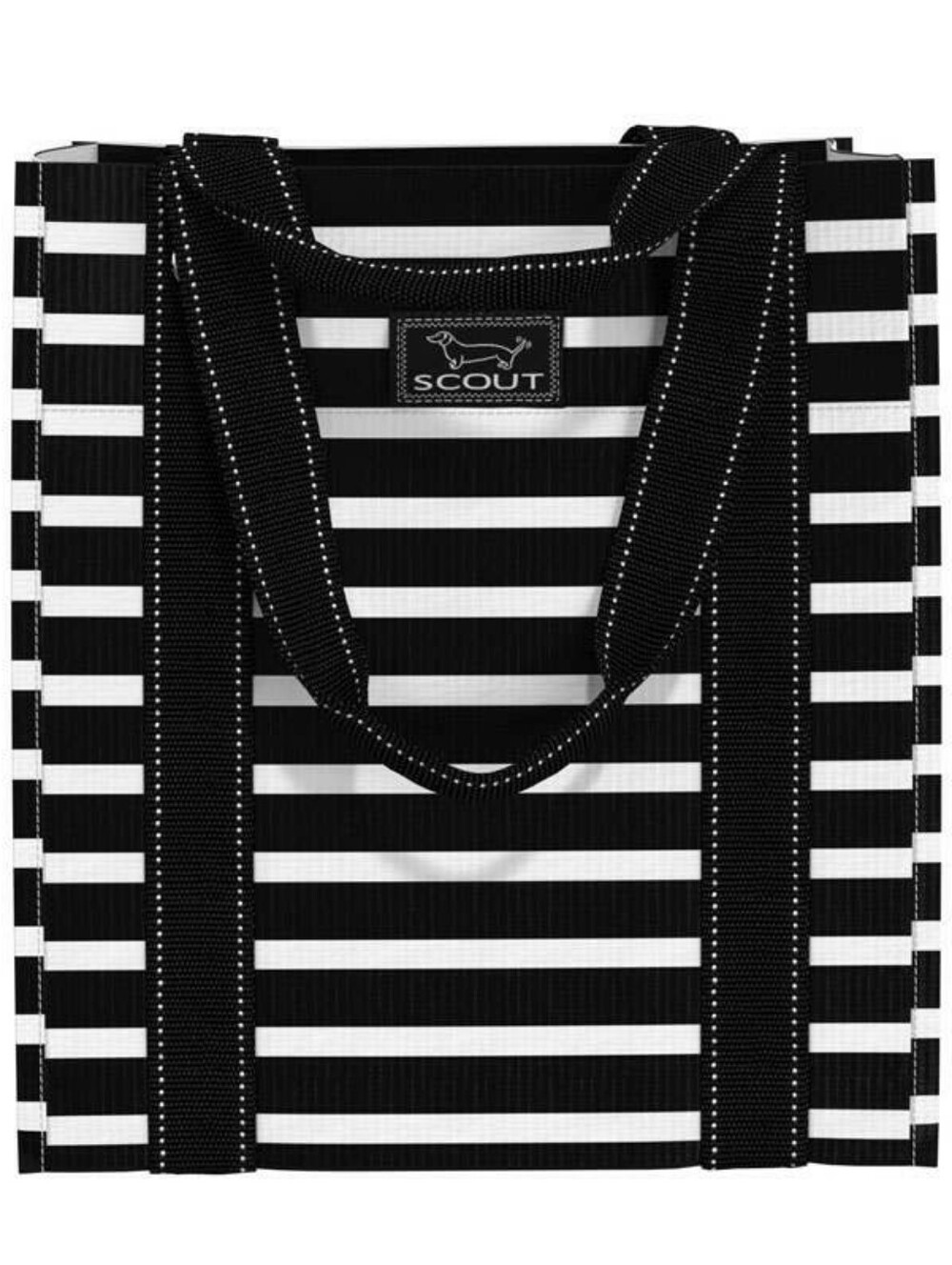 NWT Scout Bagette Tote Fleetwood Black White Stripe Waterproof Sturdy/Market Bag